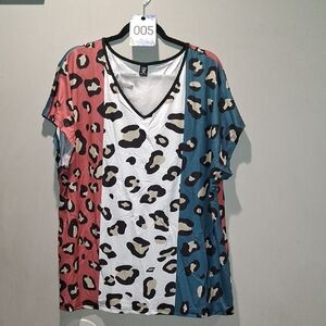 NWT Red, White & Blue & Camo Top
